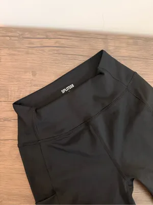 Splits59 Womens High Waisted Biker Shorts Black MED Activewear Yoga Compression thumbnail 2