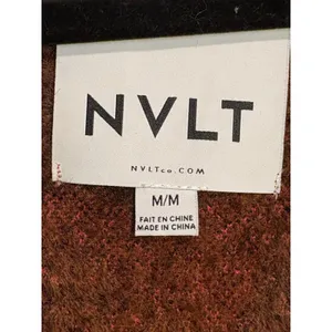 NVLT Pink‎ Brown Buffalo Plaid Double Breasted Fuzzy Longline Coat Coatigan thumbnail 7