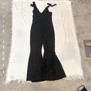 small rainbow glitter disco halter bell bottom costume jumpsuit P3 3521 thumbnail 9