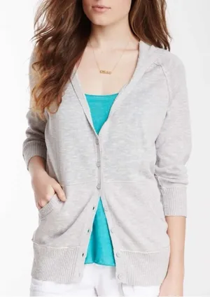MICHAEL STARS button front cardigan with pockets in white size 1 or Medium thumbnail 1