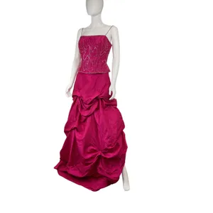 Scala Fuchsia Beaded Top & Taffeta Skirt Formal Dress‎ Set Party Prom thumbnail 3