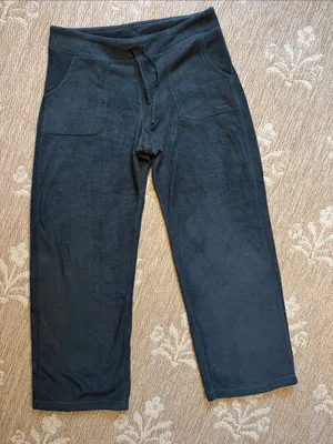 Women’s Black Casual fleece Drawstring Pants thumbnail 1
