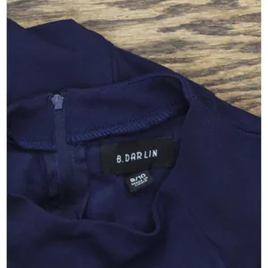 NWT B. Darlin Juniors Short Sleeve Mockneck Mini Dress 45UAP84 Navy Blue 9/10 thumbnail 9