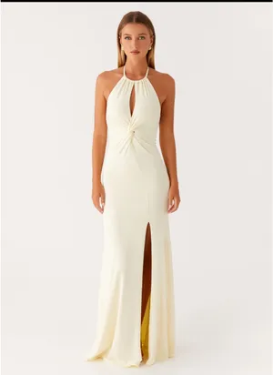 Peppermayo Butter Yellow Halter Maxi Dress thumbnail 2