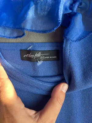 Ruffle Sleeve Top Blue Size M thumbnail 2