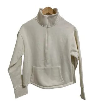 Sundays two ivory 1/4 Zip fleece pullover‎ sweatshirt size Small thumbnail 1