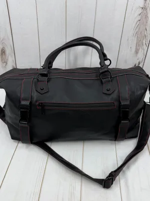 Killstar Black Duffel Bag with Red Stitching and Pentagram Pulls thumbnail 7