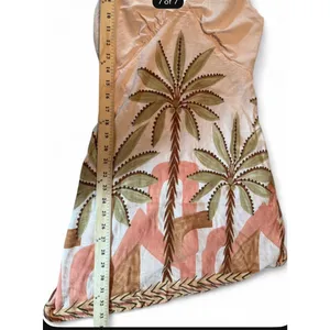 Petal + Pup Resort Summer Palm Tree Embroidered Linen Blend Dress Sz M thumbnail 4