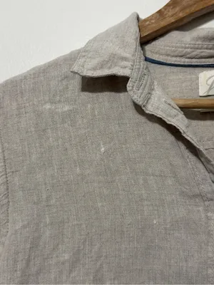 J. CREW Baird McNutt Irish Linen Button Shirt Khaki Coastal Beige Preppy Size 4 thumbnail 4