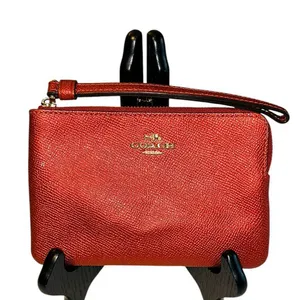 Coach Metallic Cherry Small Corner Zip Wristlet thumbnail 1