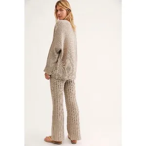 Free People Beach Tan Imogene Sweater Pants Sz.S thumbnail 3