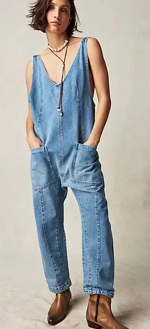 We The Free Free People High Roller Denim Jumpsuit thumbnail 1
