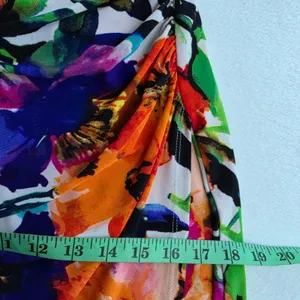 Lauren Ralph Lauren Floral Ruched Sheath Dress Orange Purple Blue Size‎ 8 thumbnail 11