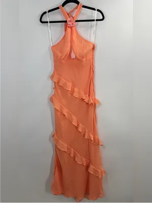 For Love and Lemons Kamory Ruffle Halterneck Maxi Dress thumbnail 5