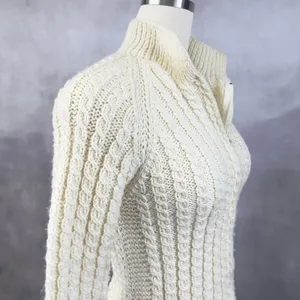 Chunky Cable Knit Sweater Womens S/M‎ Fisherman Handmade Heritage Alpine READ thumbnail 2