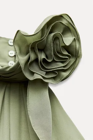 Zara dress maxi bohemian ruffled halter floral scarf wedding evening party thumbnail 12