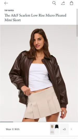 NWT Abercrombie & Fitch low rise micro pleated mini skort thumbnail 6