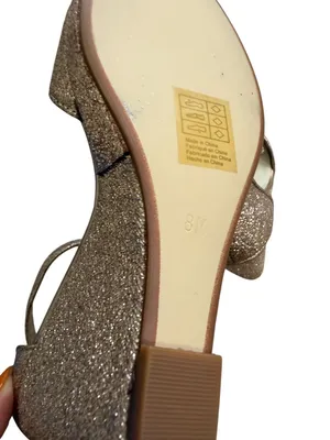 BENJAMIN WALK Glitter Rose Gold Wedges Sandals Size 8 thumbnail 3