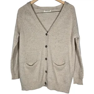 Cavalini Sweater‎ Collection Knit Cardigan Speckled Wool Blend Button Front S thumbnail 1