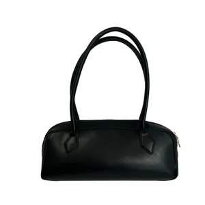 Moda Luxe Black Shoulder Bag Faux Leather Zip Top Top Handle Purse‎ thumbnail 2