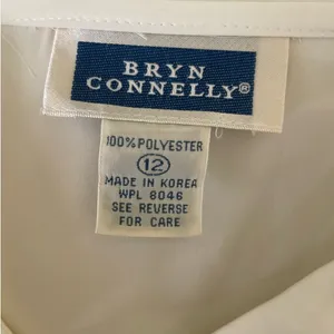 VTG Bryn‎ Connelly Women Blouse 12 Ivory Sheer Embroidered Peter Pan Collar thumbnail 8