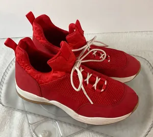Gianni Bini Rizwell Lace-Up Red Sneakers women’s 8.5 leopard print‎ casual shoe thumbnail 1