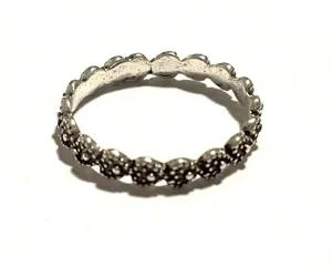 Heart chain ring Silver Size 7 thumbnail 1