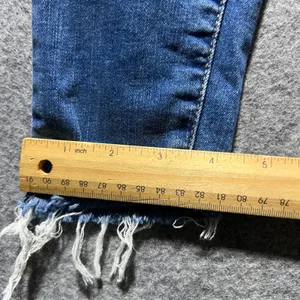Levis Mile High Super Skinny Jeans 27 Medium Wash Distressed‎ Ripped Raw Hem thumbnail 5