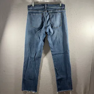 3210 | Banana Republic Girlfriend Raw Hem Straight Leg Jeans Blue Women 30 thumbnail 2