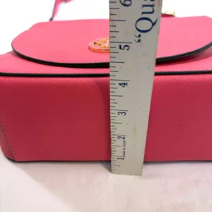 Steve Madden Pink Melodie Crossbody Bag Gold SM Logo Flap Messenger Purse 9"x7"‎ thumbnail 14
