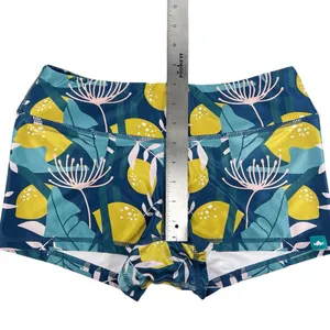 Wodbottom Blue Yellow Lemon Print‎ Shorts 2.5" CrossFit Workout Size Medium thumbnail 4