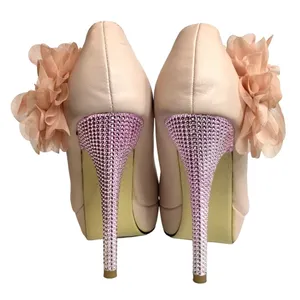 Rhinestone Heel Platform Pumps Pink Size 7 thumbnail 6