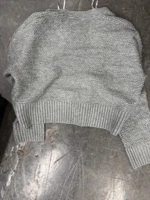 Abercrombie & Fitch Light Gray Open-Front Knit Cardigan thumbnail 4