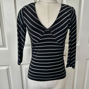 White House black Market black striped shirt thumbnail 8