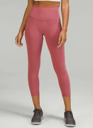 Lululemon Wunder Train High-Rise Crop with Pockets 23" in Brier Rose Pink Size 6 thumbnail 2