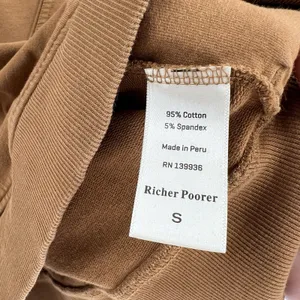 Richer Poorer‎ Terry Half Zip Pullover in Woodgrain Tan Brown Women's Size Small thumbnail 10