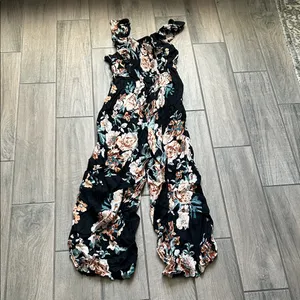 American Rag Black Floral Jumpsuit thumbnail 4