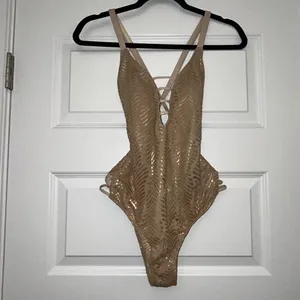 Cosita Linda Beachwear Metallic One Piece Swimsuit Size S thumbnail 9