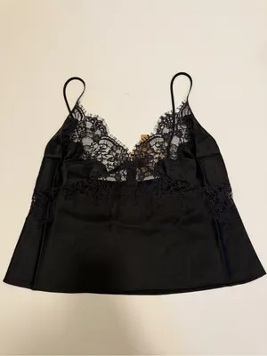 SKIMS Silk Lace Black Onyx Cami & Short Set Size Medium thumbnail 2
