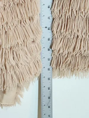 Beige Faux Fur Shaggy Boho Jacket Size Medium thumbnail 6