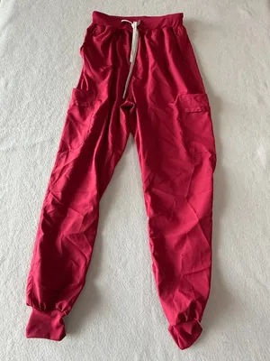 Women's Dark Red Two Piece Scrub Set Size Small #260806 thumbnail 6