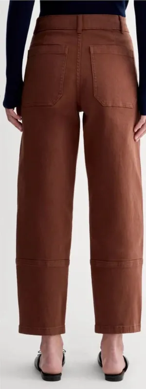 Everlane The Utility Barrel Pant Rosewood High Rise Cotton Brown thumbnail 1