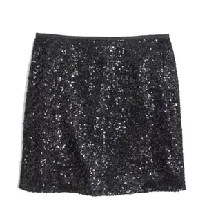 J.Crew Sequin Mini Skirt Size 6 Black Iridescent Party Holiday thumbnail 2