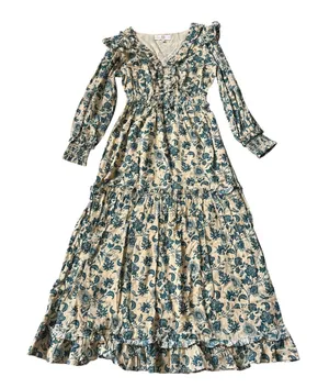 Tuckernuck Anna Cate Floral Midi Dress Yellow Blue thumbnail 1