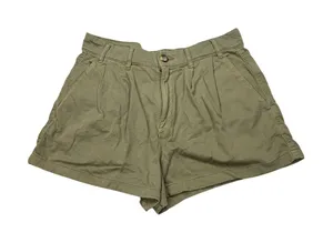 Free People Billie Chino olive green high rise pleated shorts. Size 8. boho thumbnail 1