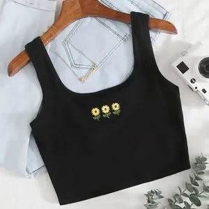 ✨ Sunflower Embroidered Crop Tank Top✨ thumbnail 2