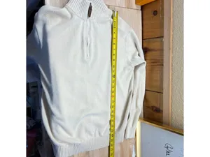Brandy Melville Aleah Half-Zip Cotton Sweater Cream Size Medium Preppy Casual thumbnail 11