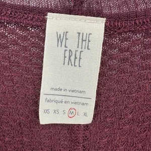 We The Free People Laguna Waffle Knit Top Burgundy Red‎ Long Sleeves Size Medium thumbnail 9