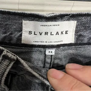 Slvrlake London High Rise‎ Straight Moonlight Destructed Black Acid Washed Jeans thumbnail 8