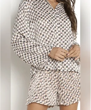 Splendid Satin Girlfriend Check Dot PJ Set thumbnail 7